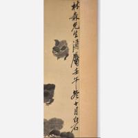 Attributed to Qi Baishi 齐白石（款） 雏鸡捉虫图 (Chinese b.1864-d.1957)