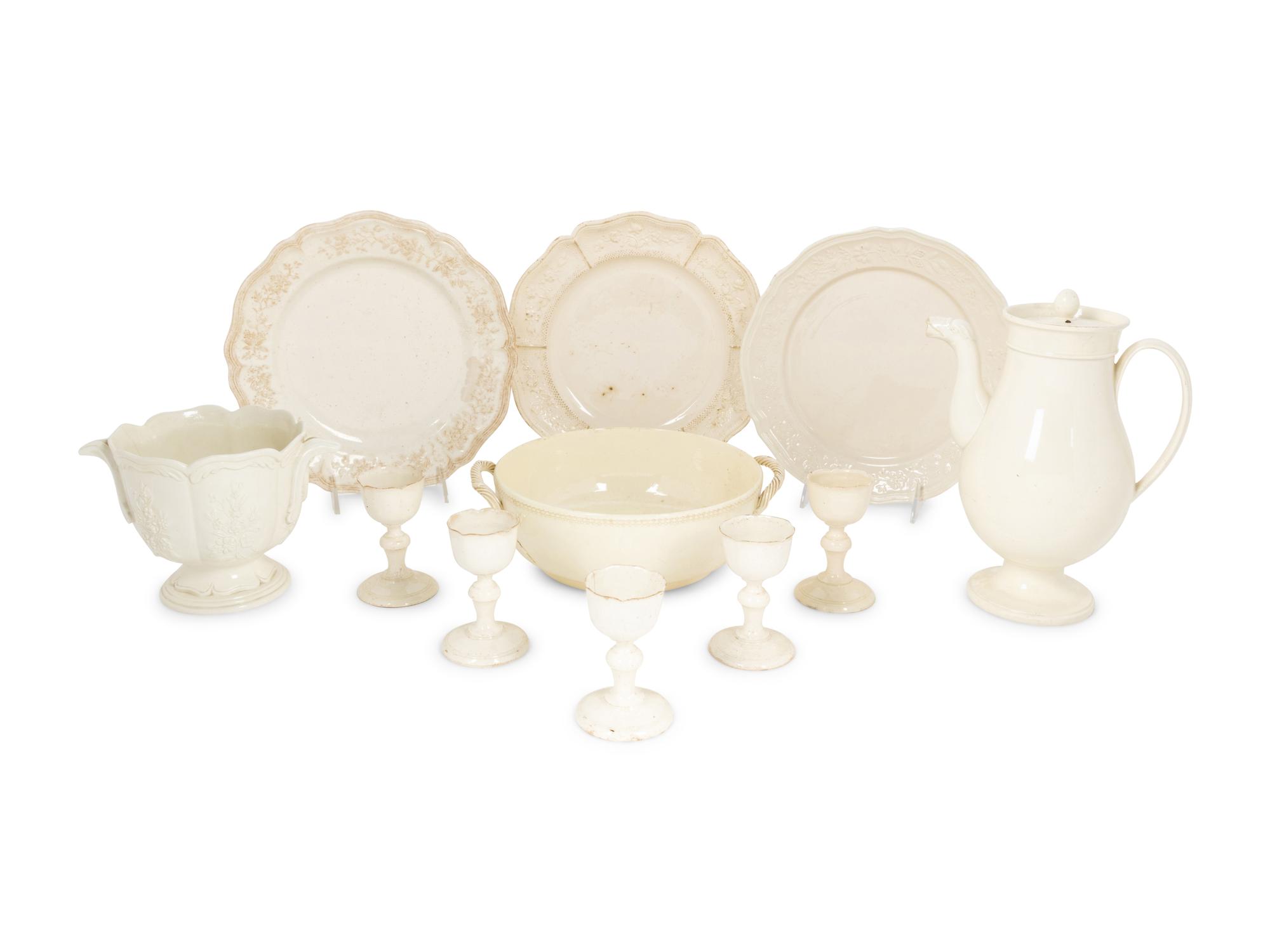 A Collection of French Pont-Aux-Choux Faïence Articles