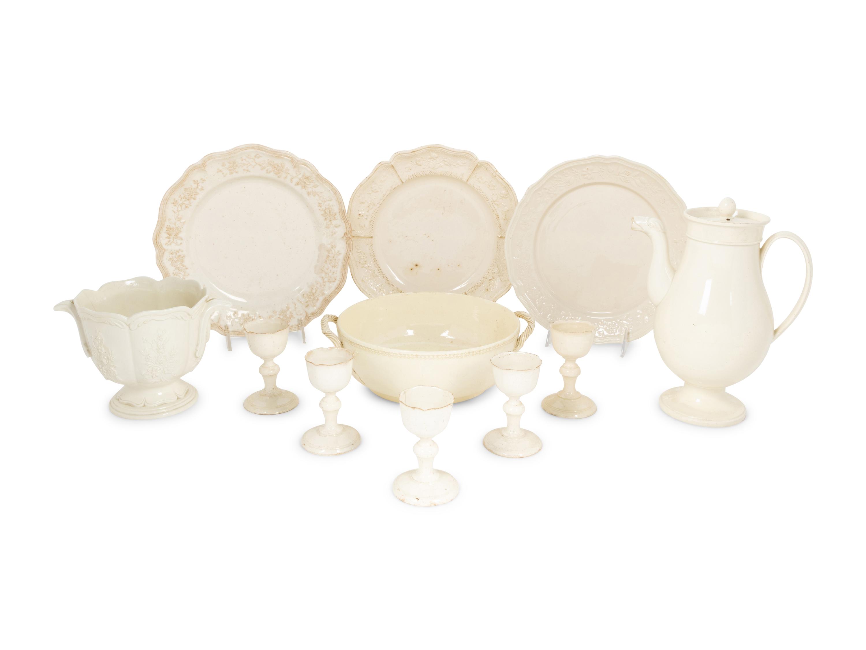 A Collection of French Pont-Aux-Choux Faïence Articles