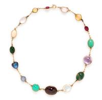 A Yellow Gold and Multi Gem Necklace, Circa 1940, 11.80 dwts.