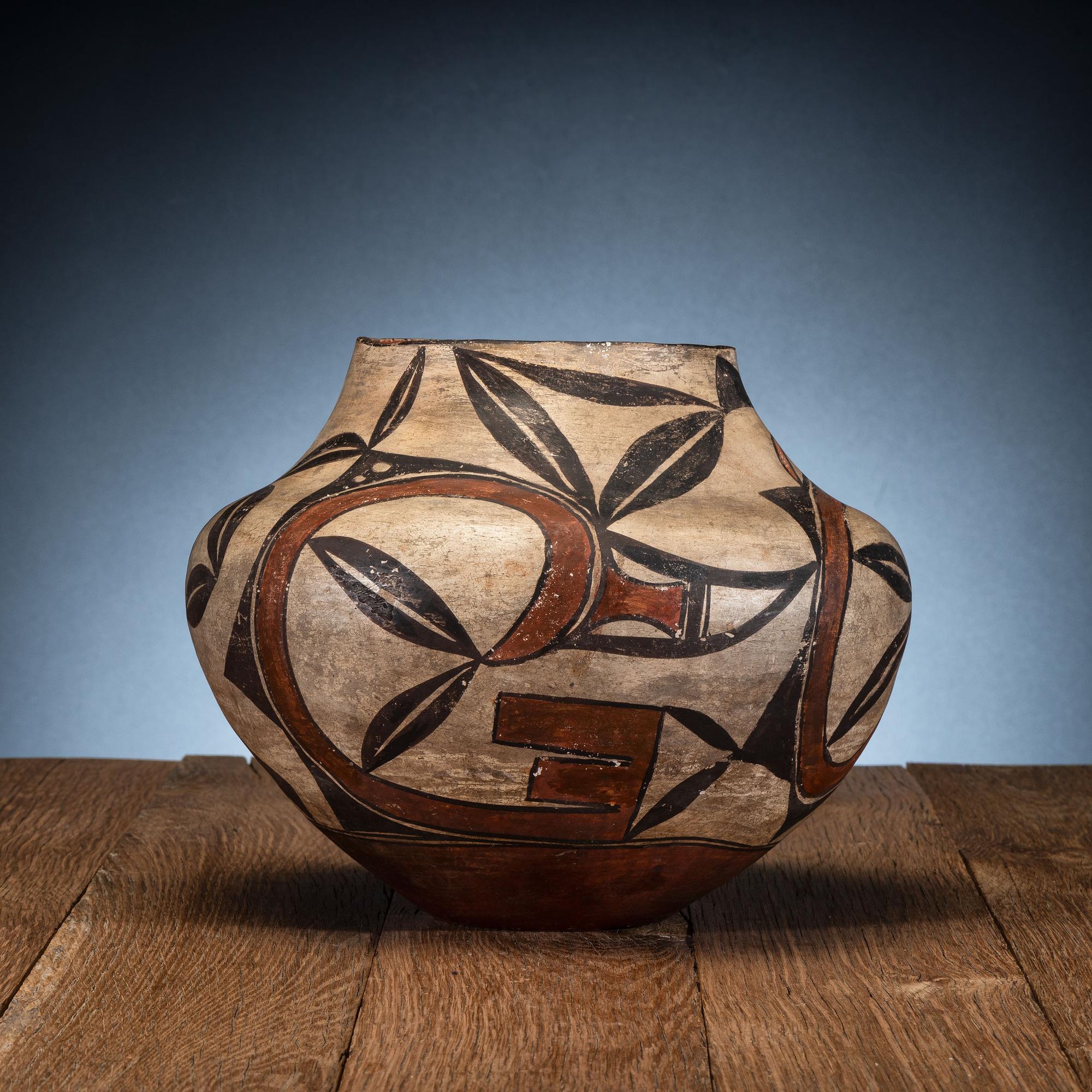 Acoma / Laguna Polychrome Painted Pottery Jar