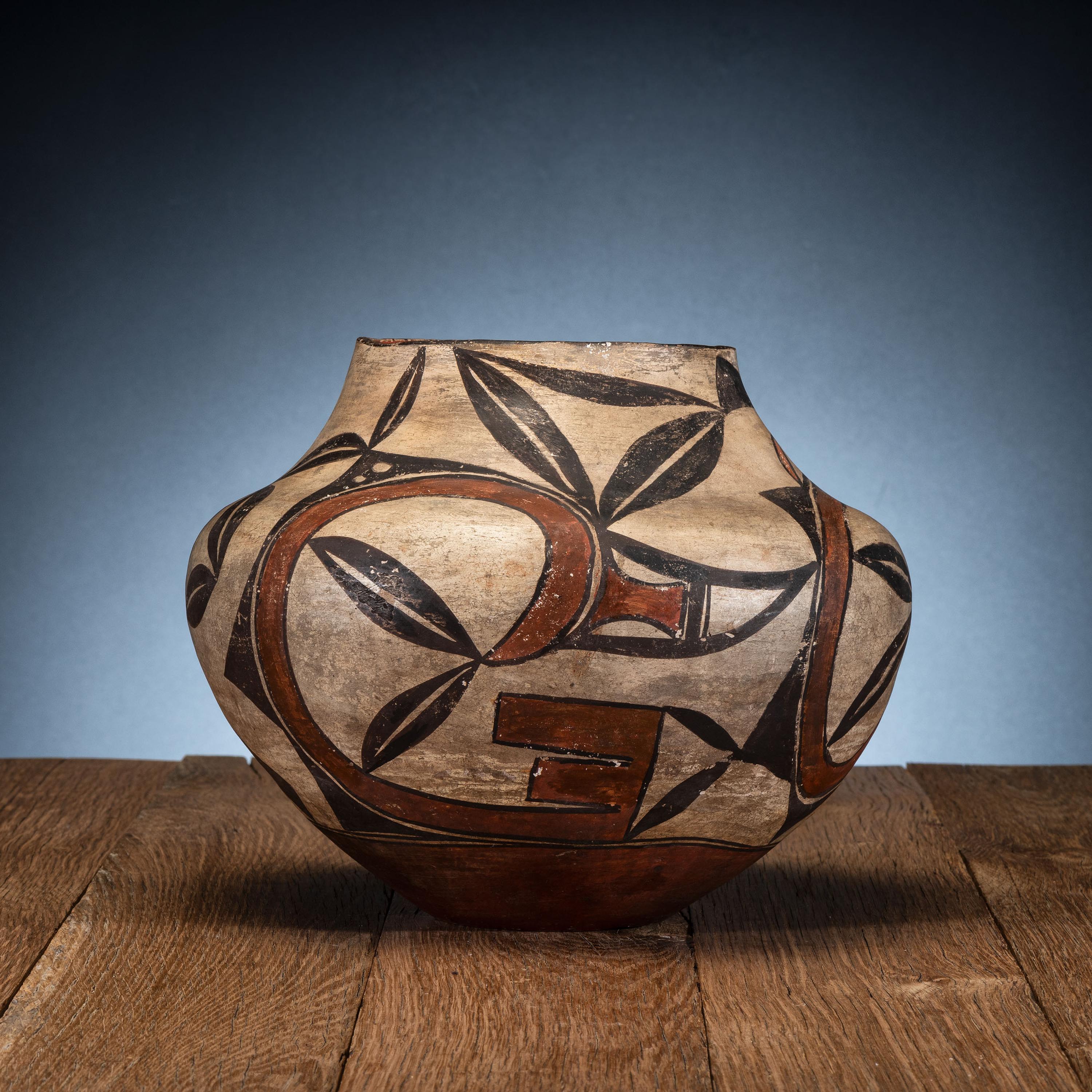Acoma / Laguna Polychrome Painted Pottery Jar