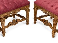 A Pair of Louis XIV Style Giltwood Benches