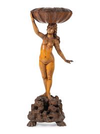 A Venetian Carved Walnut Figural Dressing Stand