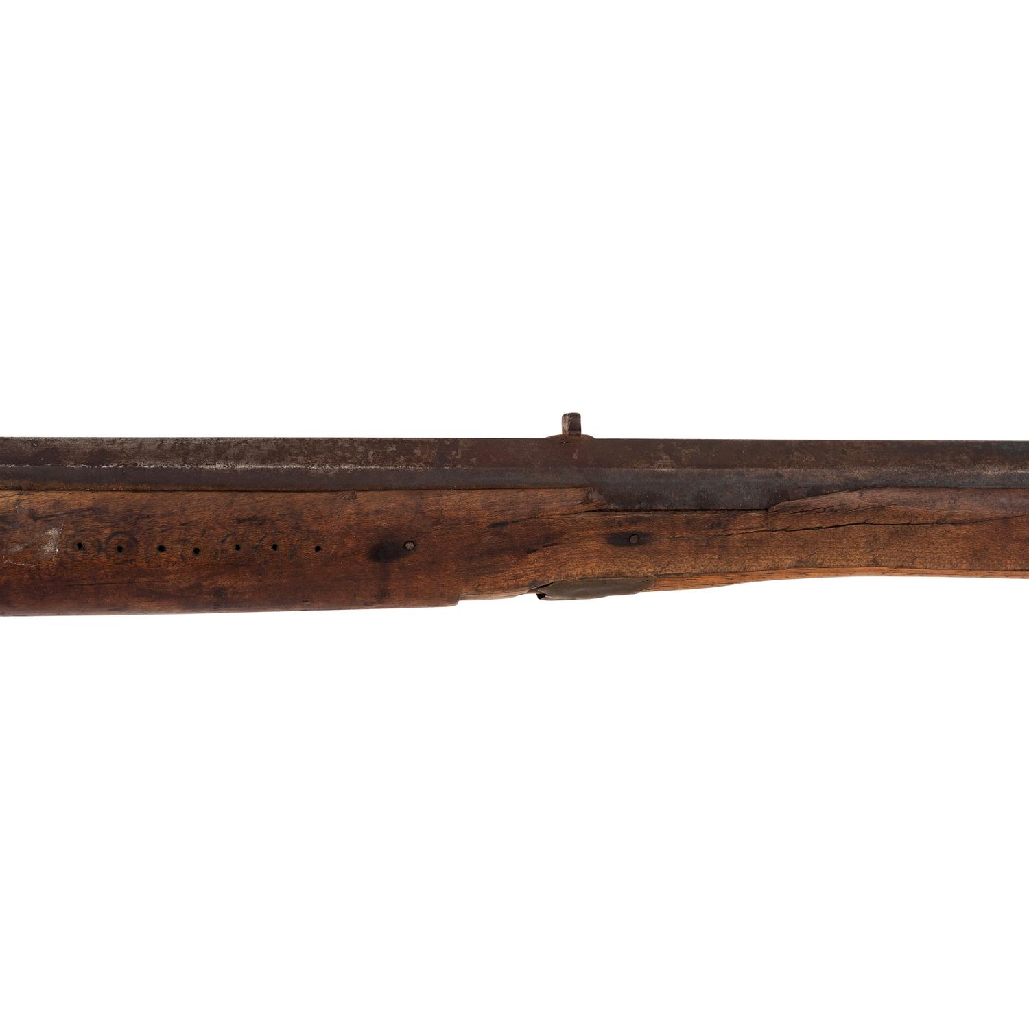 Full Stock Leman Percussion Rifle Showing Native American Use