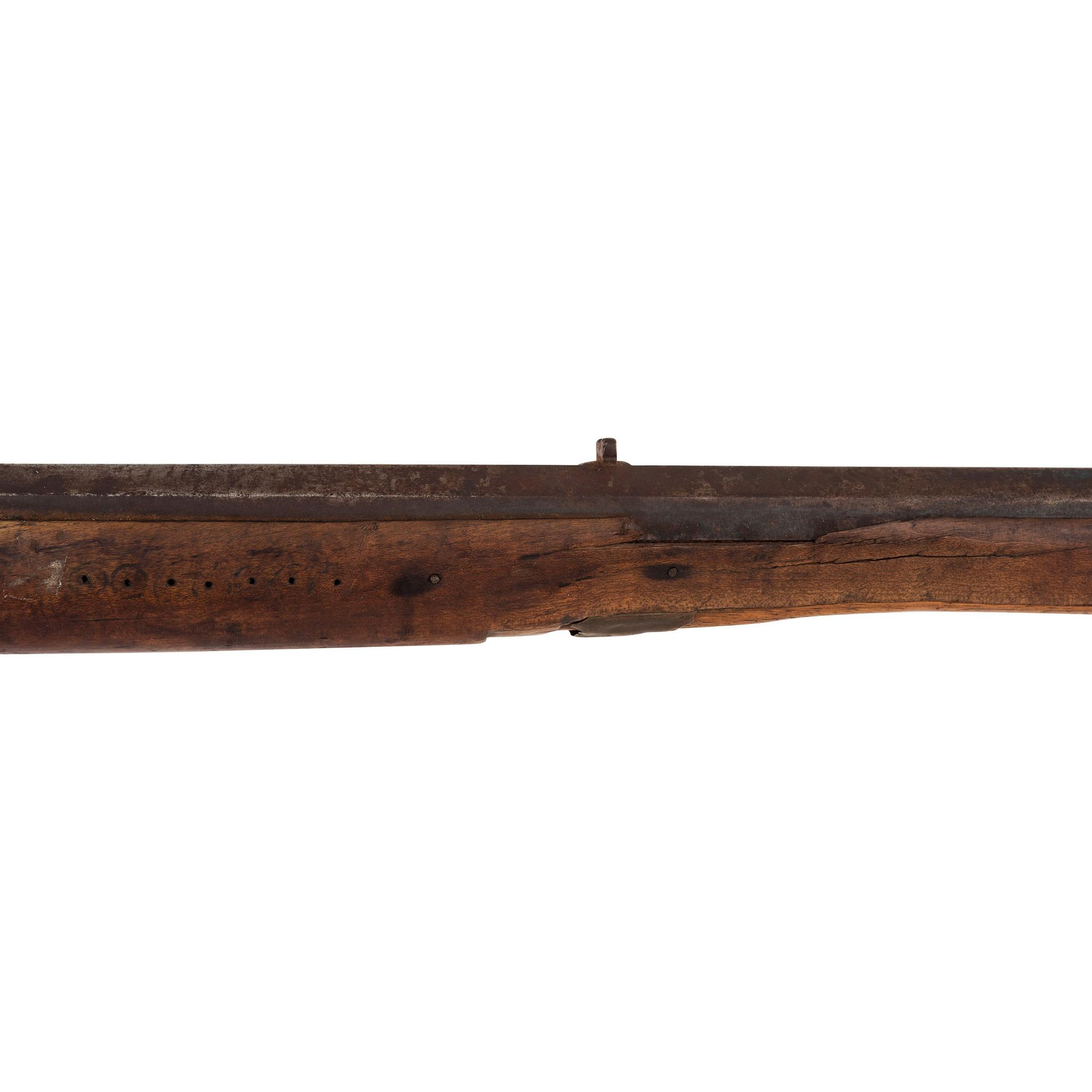 Full Stock Leman Percussion Rifle Showing Native American Use