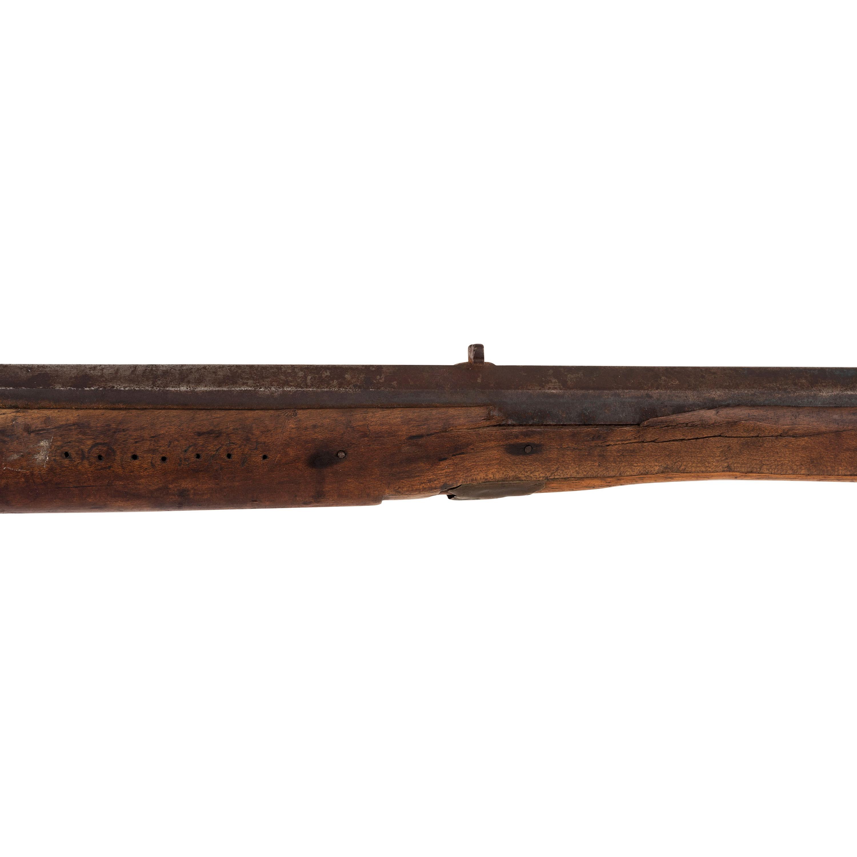 Full Stock Leman Percussion Rifle Showing Native American Use