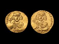 [ANCIENT] BYZANTINE EMPIRE. Anastasius II (c. 714 AD), Av Solidus (4.4g and 4.3g). Two Coins