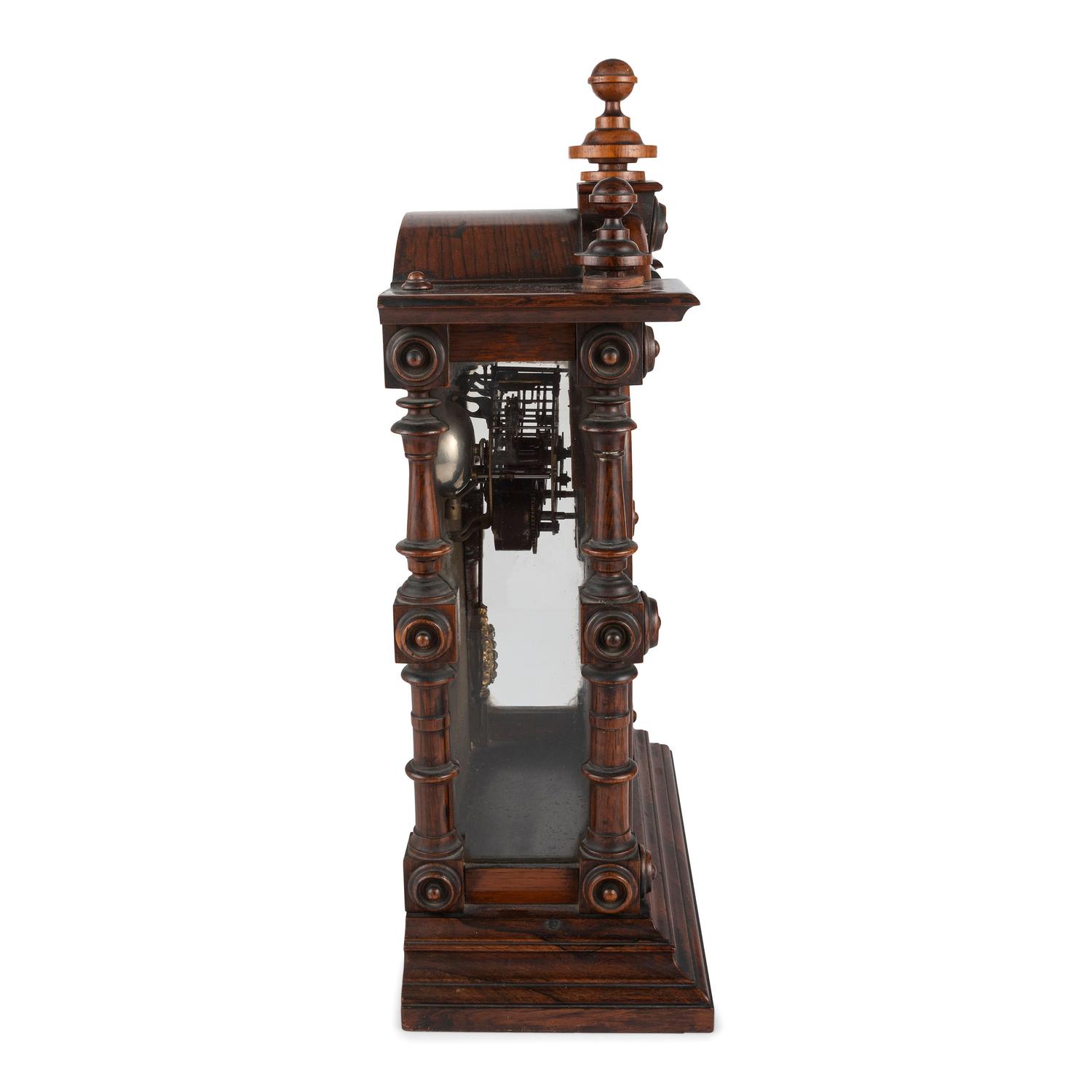 A Carved Rosewood Welch 'Patti VP' Shelf Clock