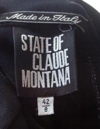 A Claude Montana Black Stretch Dress, Size 8.