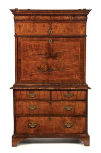 A Queen Anne Burl Walnut Secretary — 18TH CENTURY