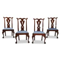 Set of four Chippendale walnut side chairs Delaware Valley, circa 1770