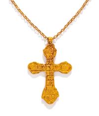 A Late Byzantine Gold Cross Necklace with a Greek Inscription