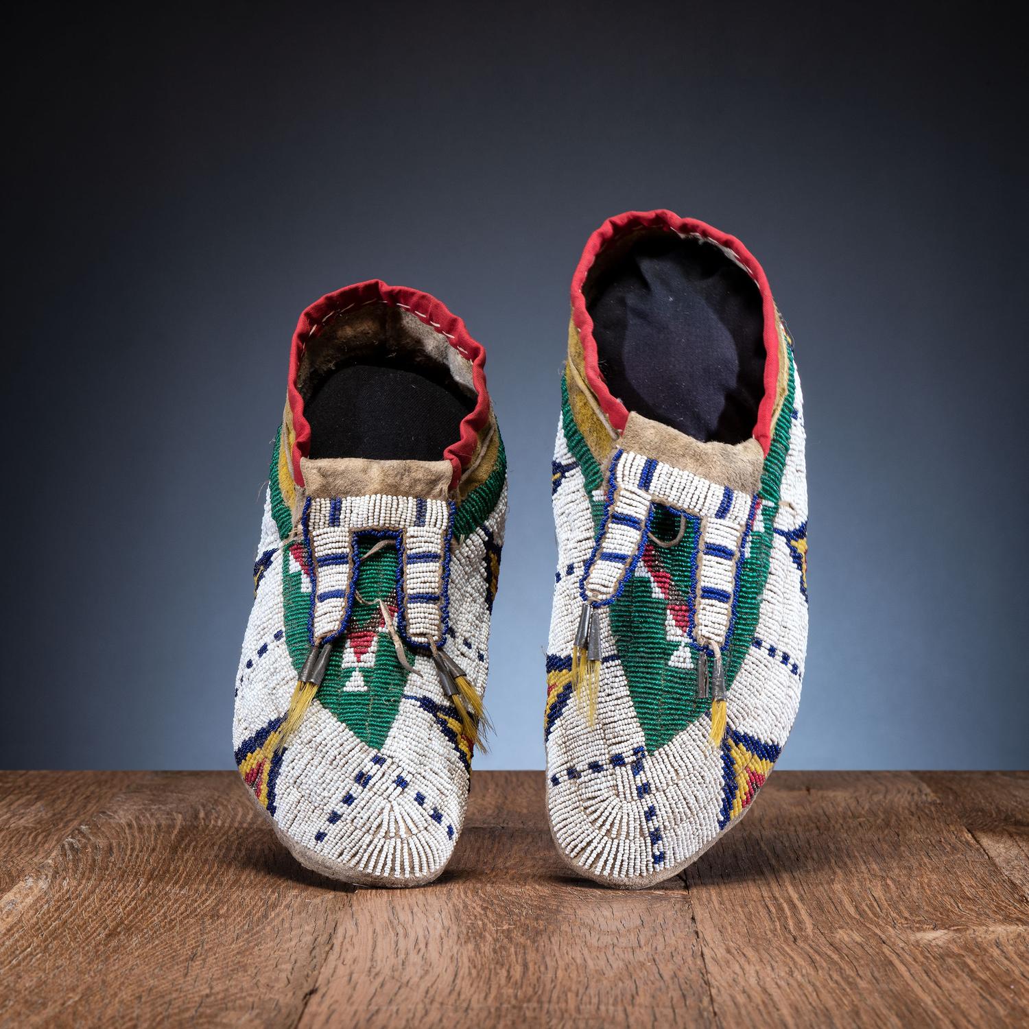 Sioux Beaded Hide Moccasins