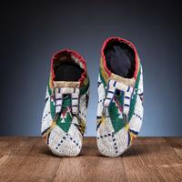 Sioux Beaded Hide Moccasins
