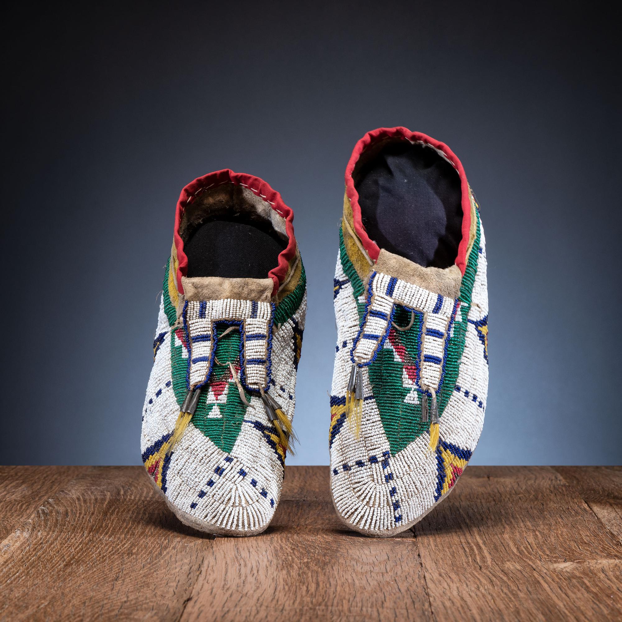 Sioux Beaded Hide Moccasins
