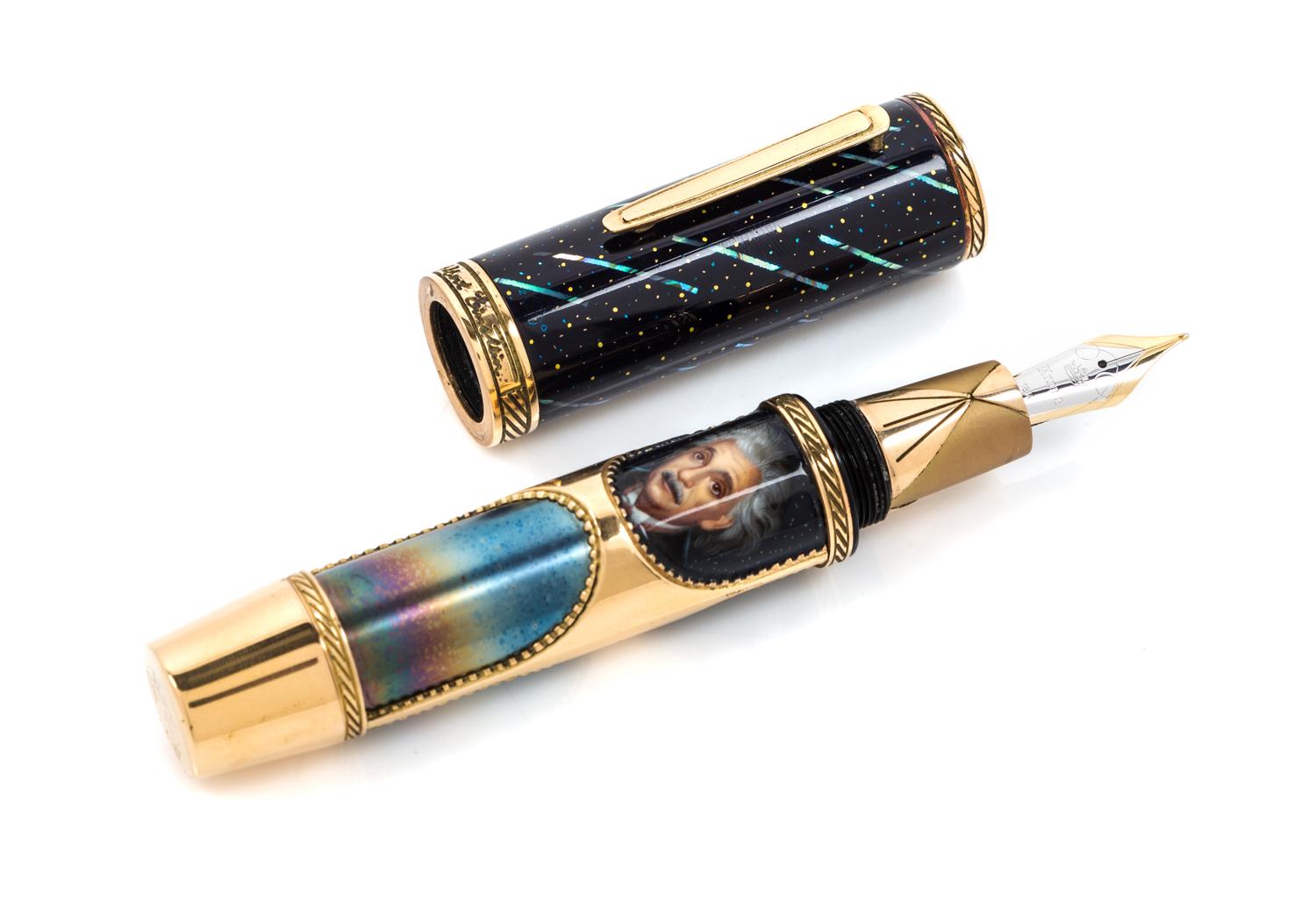 A Krone Albert Einstein Limited Edition 81 Gold Fountain Pen