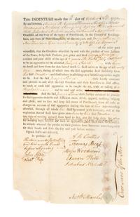 (NEW HAMPSHIRE) Partially printed document, indenture re: 8-yr old apprentice. Portsmouth, NH, 1794
