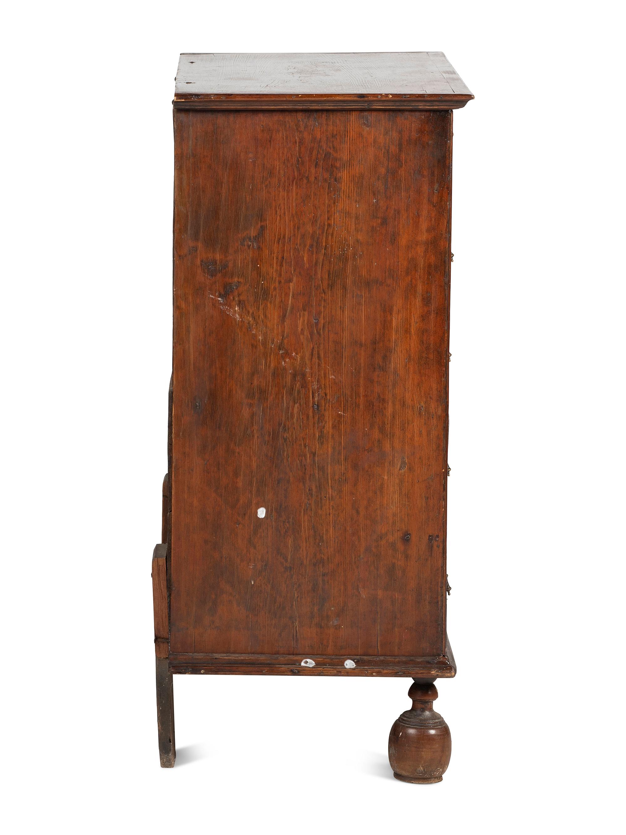 A William and Mary Stained Pine Two-Drawer Blanket Chest