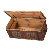 A Northern European Painted Pine Blanket Chest
