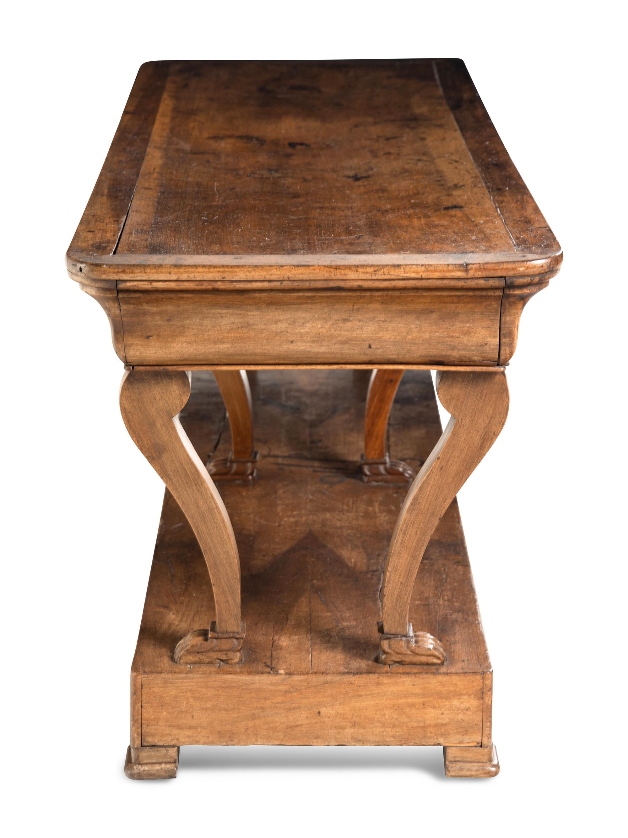 A Continental Walnut Console Table