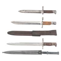 3 US Knife Bayonets: US Surcharged Canadian Ross, M1895 Lee Navy and M1892 Krag