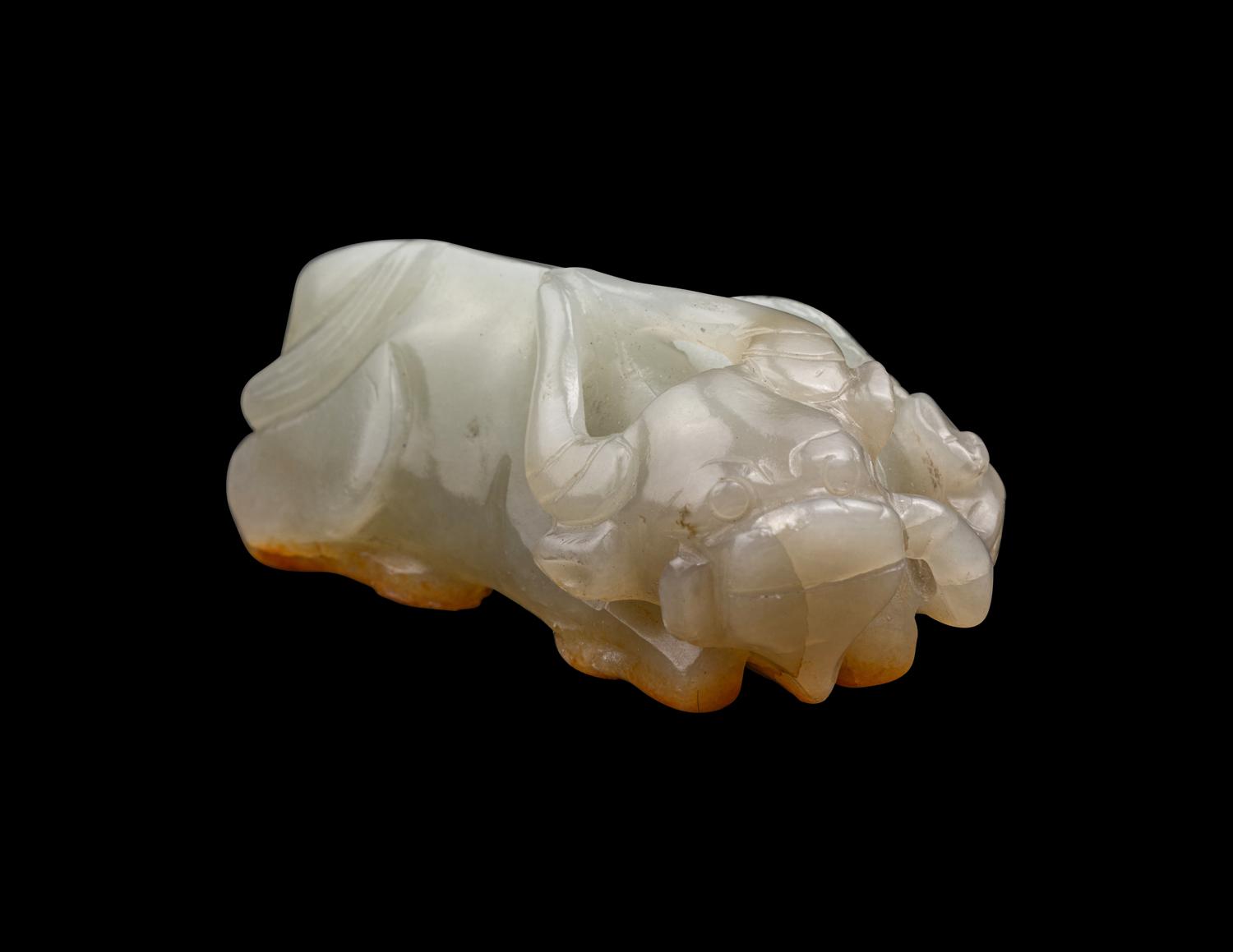 Three Chinese Jade and Glass Carvings of Animals