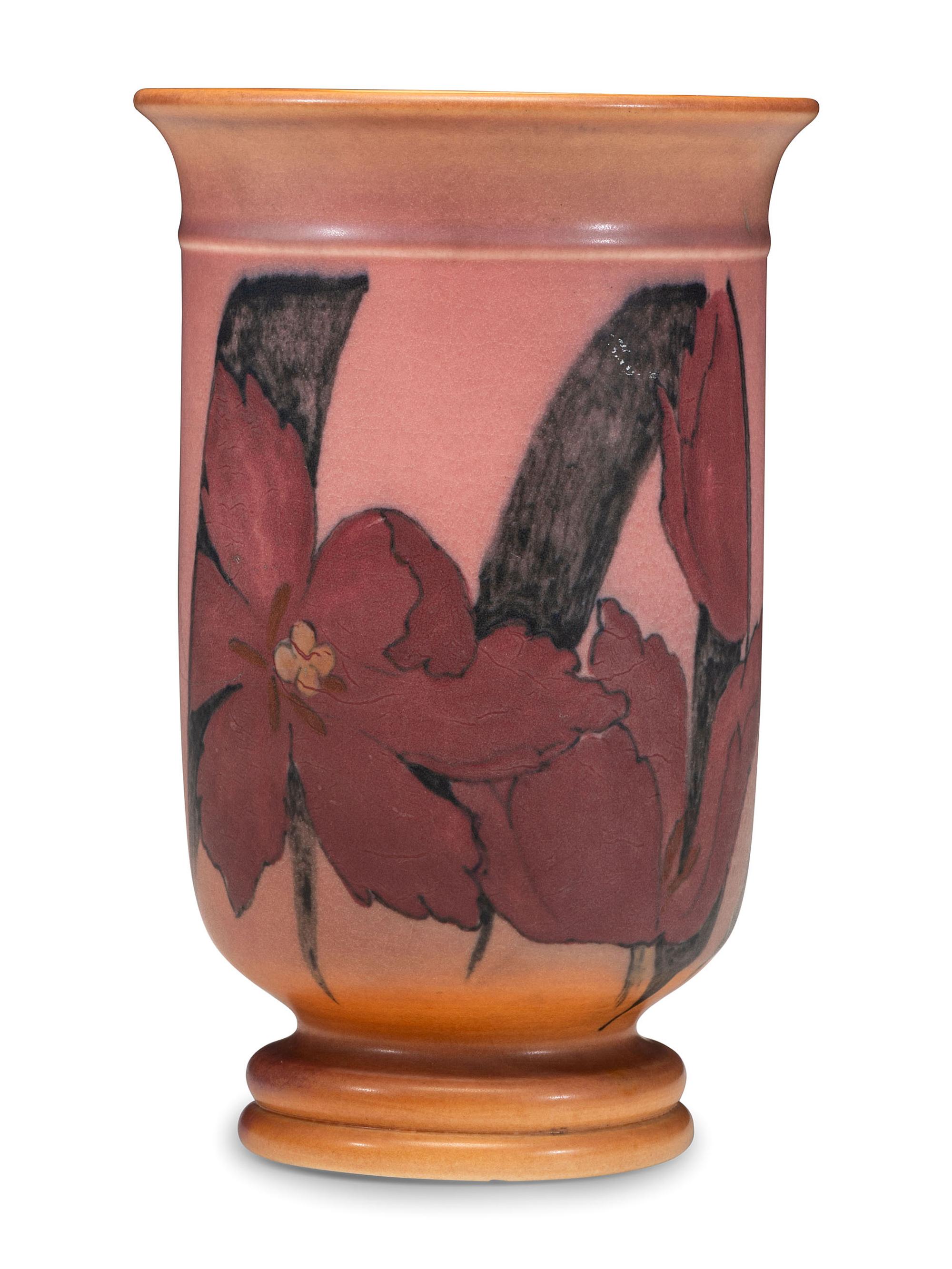 A Kataro Shirayamadani for Rookwood Pottery Floral Vellum Vase