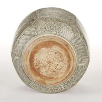 A large Thai underglaze blue-decorated stoneware faceted jar and cover. possibly 14th-16th century