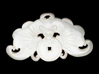 Three Chinese Pale Celadon Jade Reticulated Flori-Form Pendants