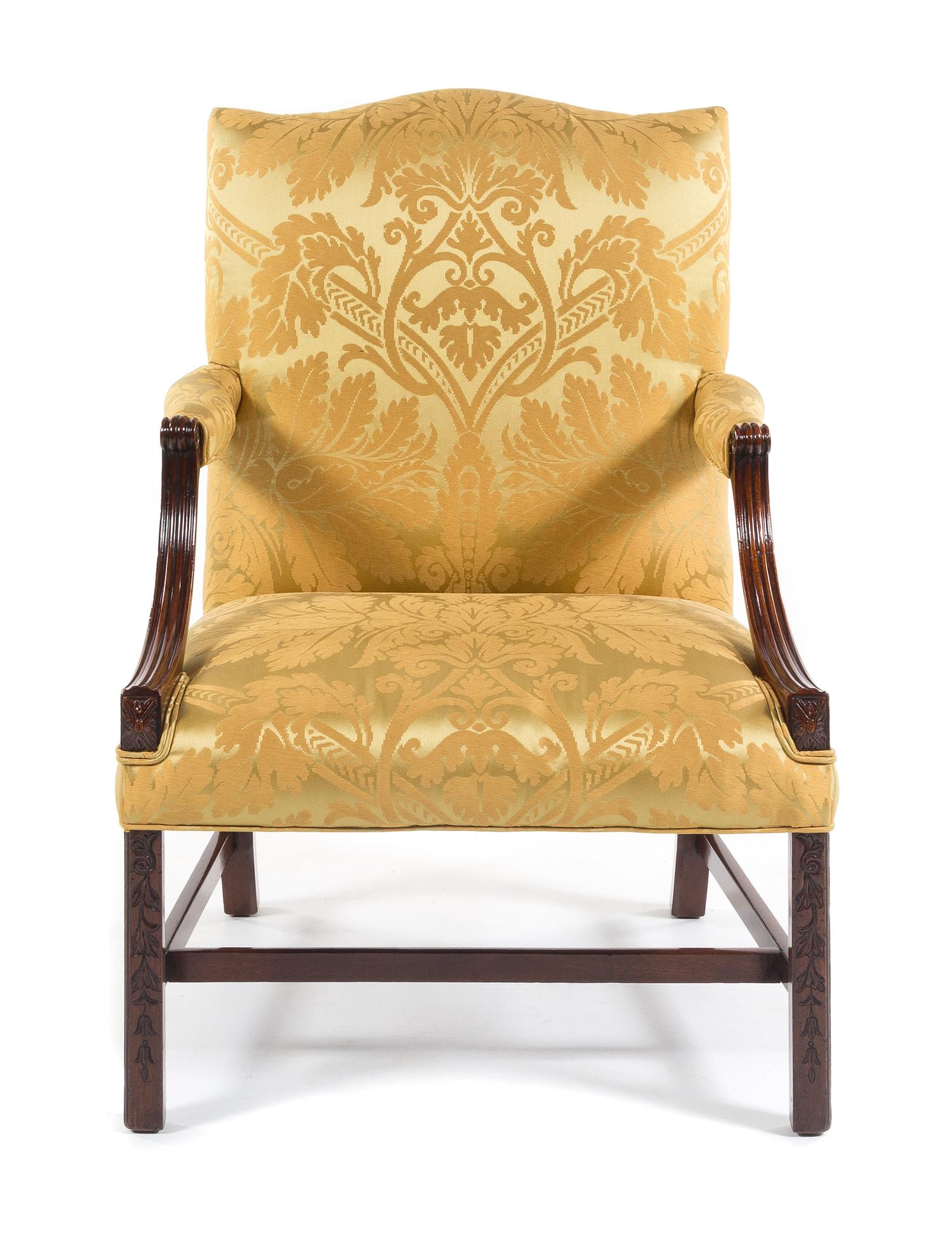 A George II Mahogany Library Armchair Height 39 inches. — CIRCA 1760