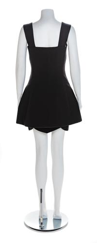 Atelier Versace Black Sleeveless Top with Crown Tassel and Black Tulip Skirt, 1990s No size label