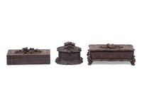 Three Black Forest Carved Boxes
