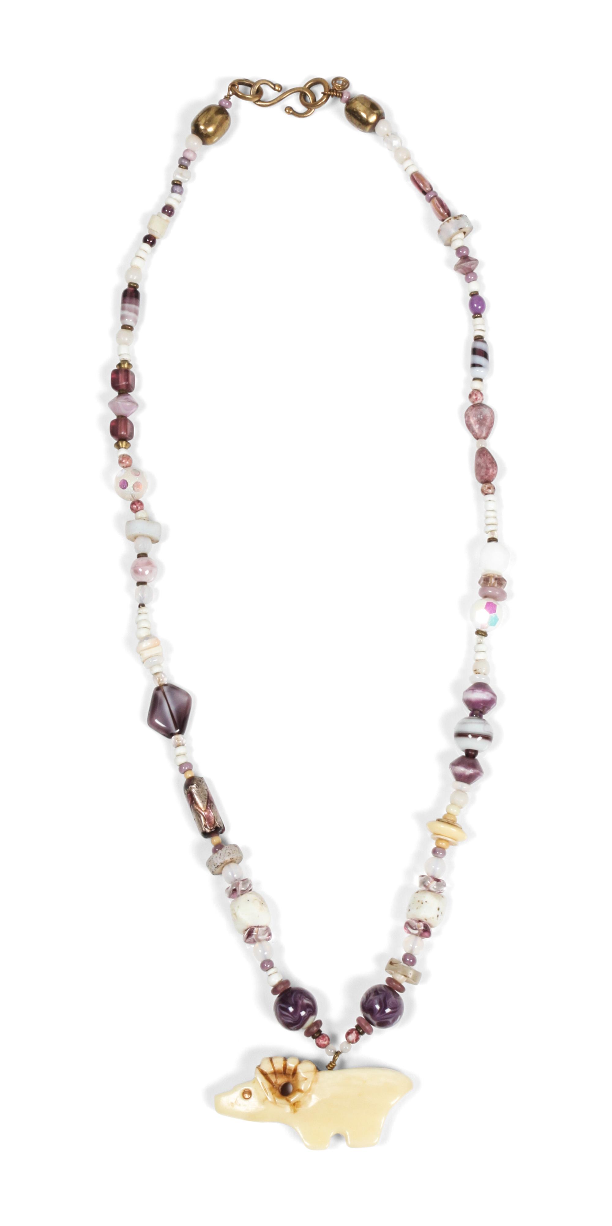 Two Single Strand Fetish Necklaces, Robert Kaniatobe (1936-1998) Longest 26 inches.