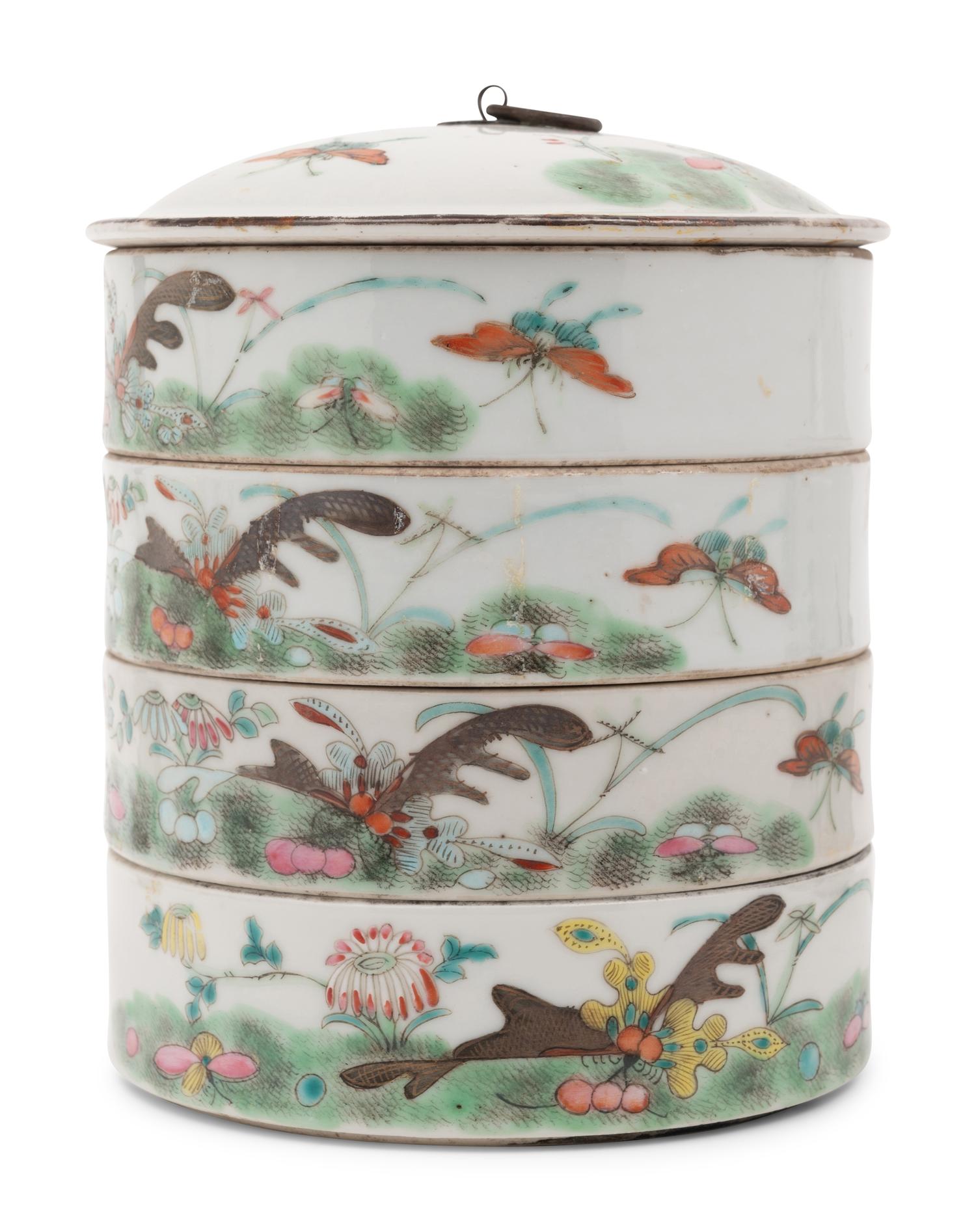 Six Chinese Famille Rose Porcelain Wares