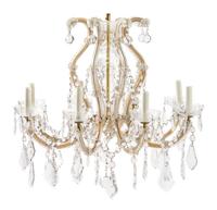 APPROVED FOR DONATION A Continental Cased Glass Chandelier