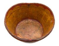 An American Leather and Brass Hat-Box Height 9 3/4 inches. — 19TH CENTURY