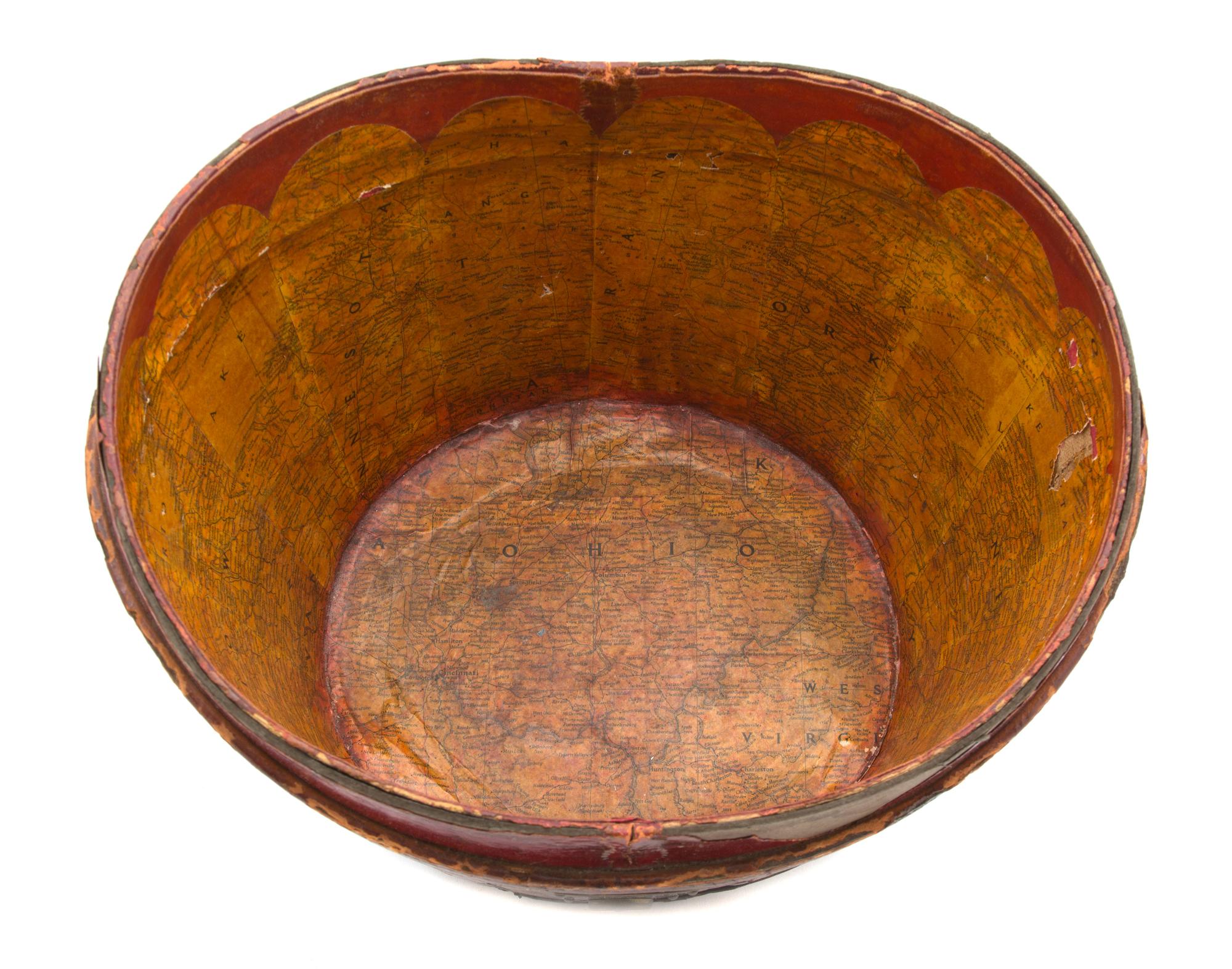 An American Leather and Brass Hat-Box Height 9 3/4 inches. — 19TH CENTURY