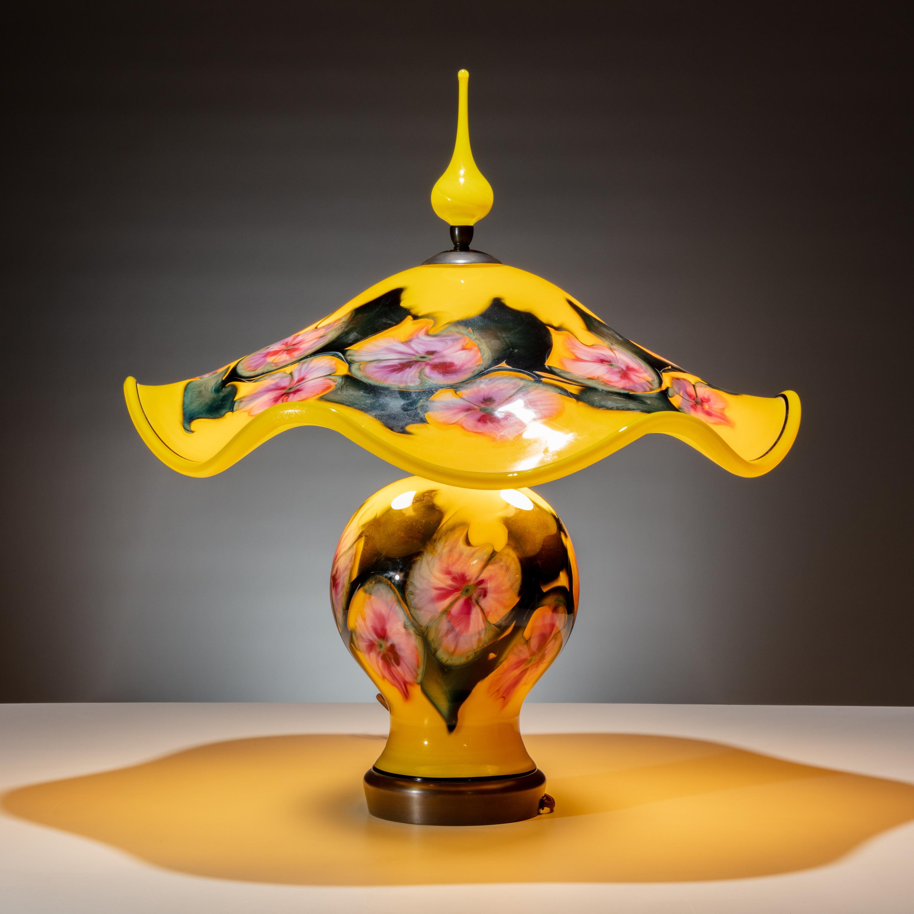 Charles Lotton (American, 1935–2021) — Table Lamp in Yellow Floral, 2000