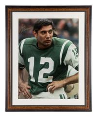 A Joe Namath Signed Autograph Large Format New York Jets Photograph (Online Authentics Sticker),