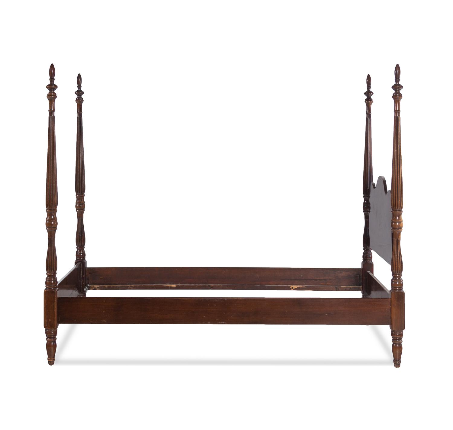 A Pair of Federal Style Mahogany Twin Poster Beds
