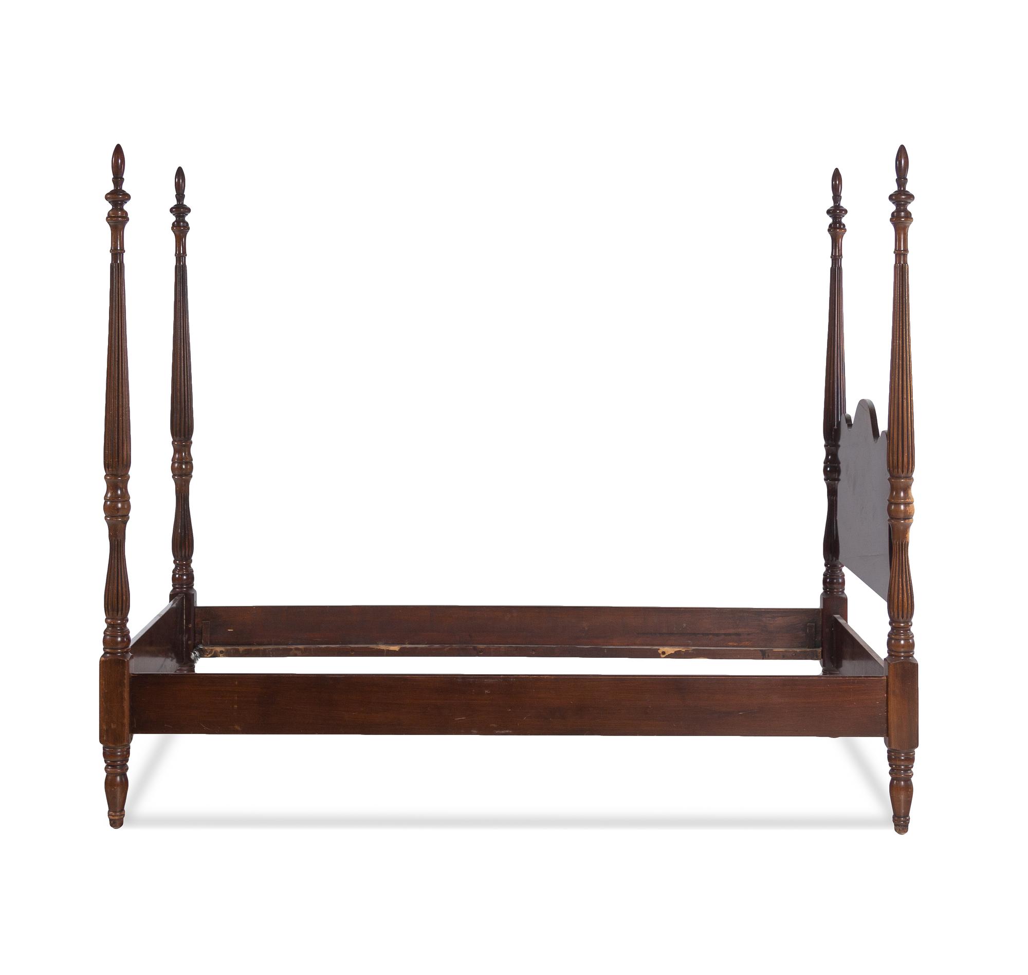 A Pair of Federal Style Mahogany Twin Poster Beds