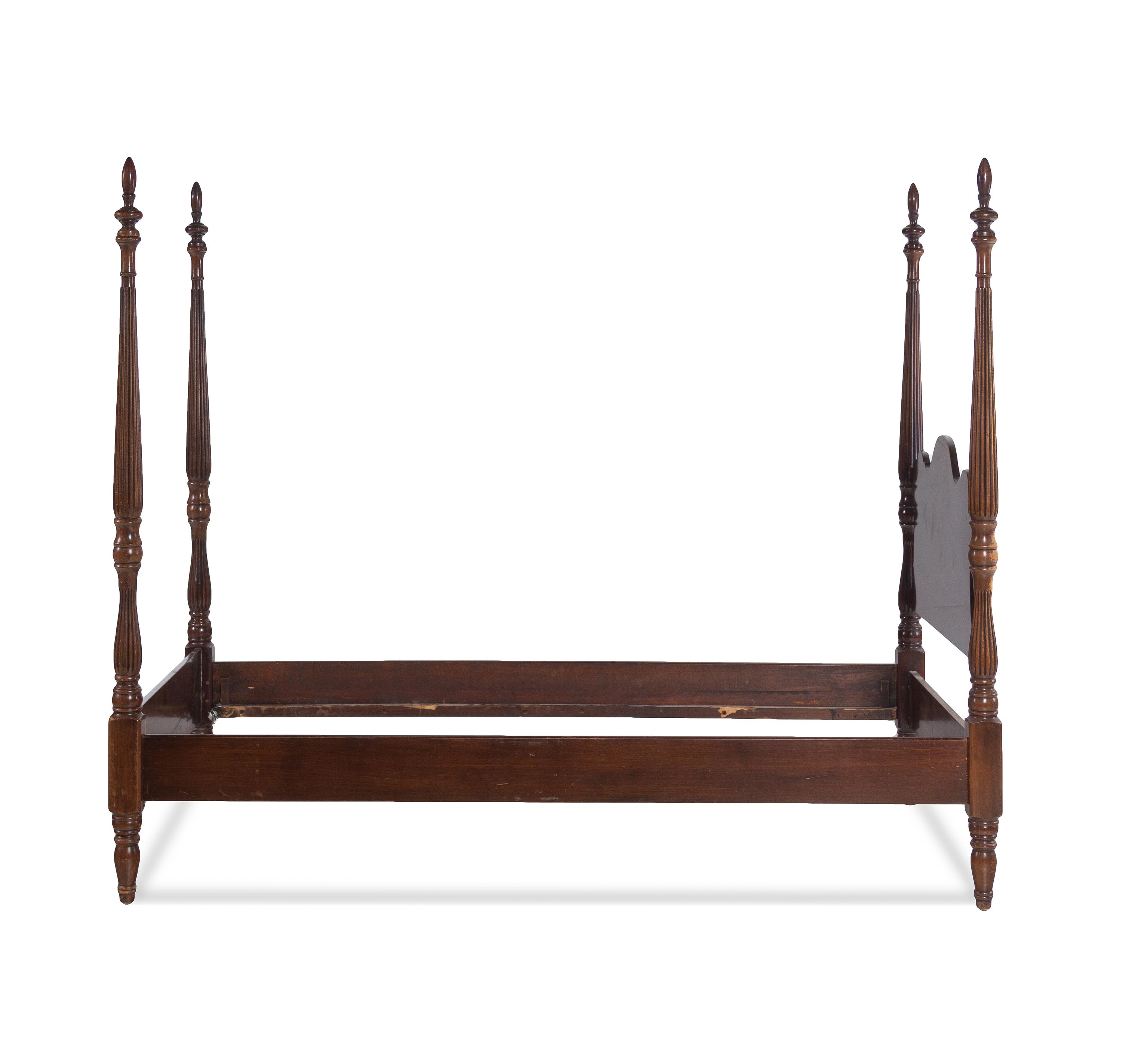 A Pair of Federal Style Mahogany Twin Poster Beds