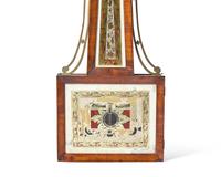 A Federal Brass-Mounted Mahogany and Églomisé Banjo Clock