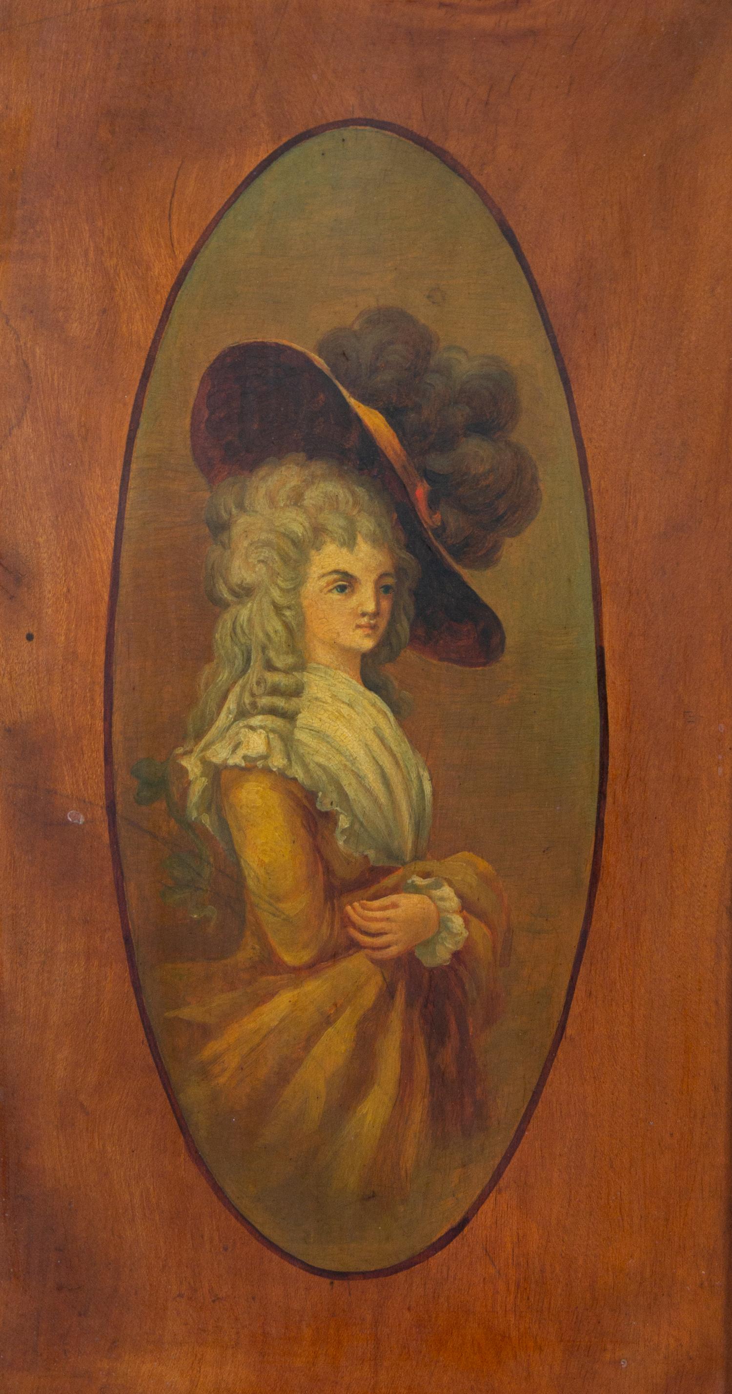 An Edwardian Painted Mahogany and Rosewood Lady's Writing Desk