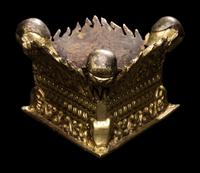 A Sino-Tibetan Gilt Bronze Kapala, 20th Century 近代 銅鎏金嘎巴拉碗