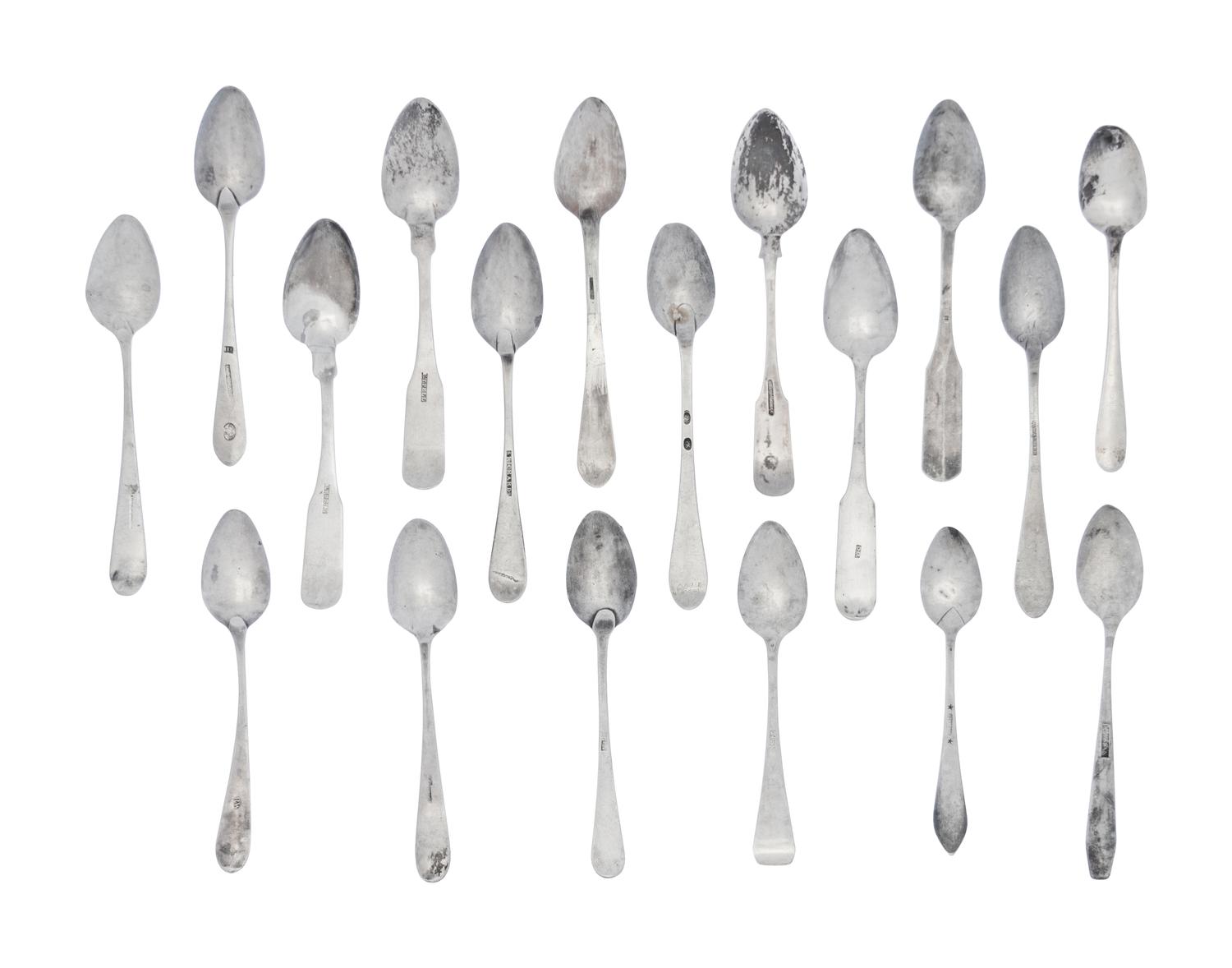 A Collection of American Silver Teaspoons
