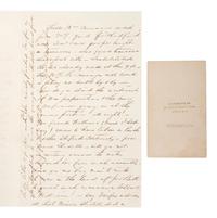 [CIVIL WAR - NAVY]. FAIRFAX, Lt. Donald McNeill (1818-1894). Autograph letter signed ("D.M. Fairfax"), in which Fairfax discusses his role in the Trent Affair, with full-length CDV portrait of Fairfax in uniform.