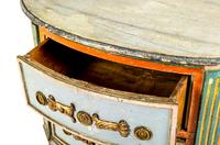 A North Italian Polychrome Painted Demilune Commode