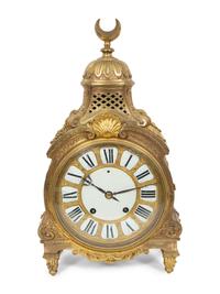 A Louis XV Gilt Bronze Quarter Repeating Table Clock for the Middle Eastern Market